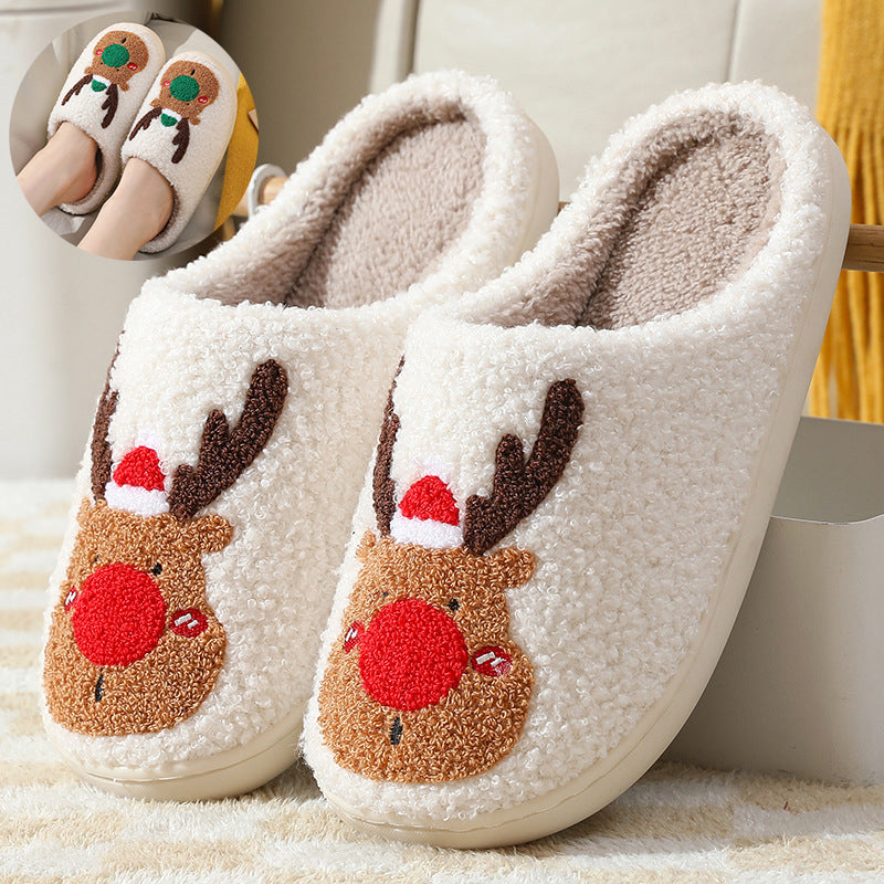 Weihnachten Schuhe Winter Zu Hause Hausschuhe Elch Weiches Gemütliches Schlafzimmer Slipper Beleg Auf Haus Schuhe